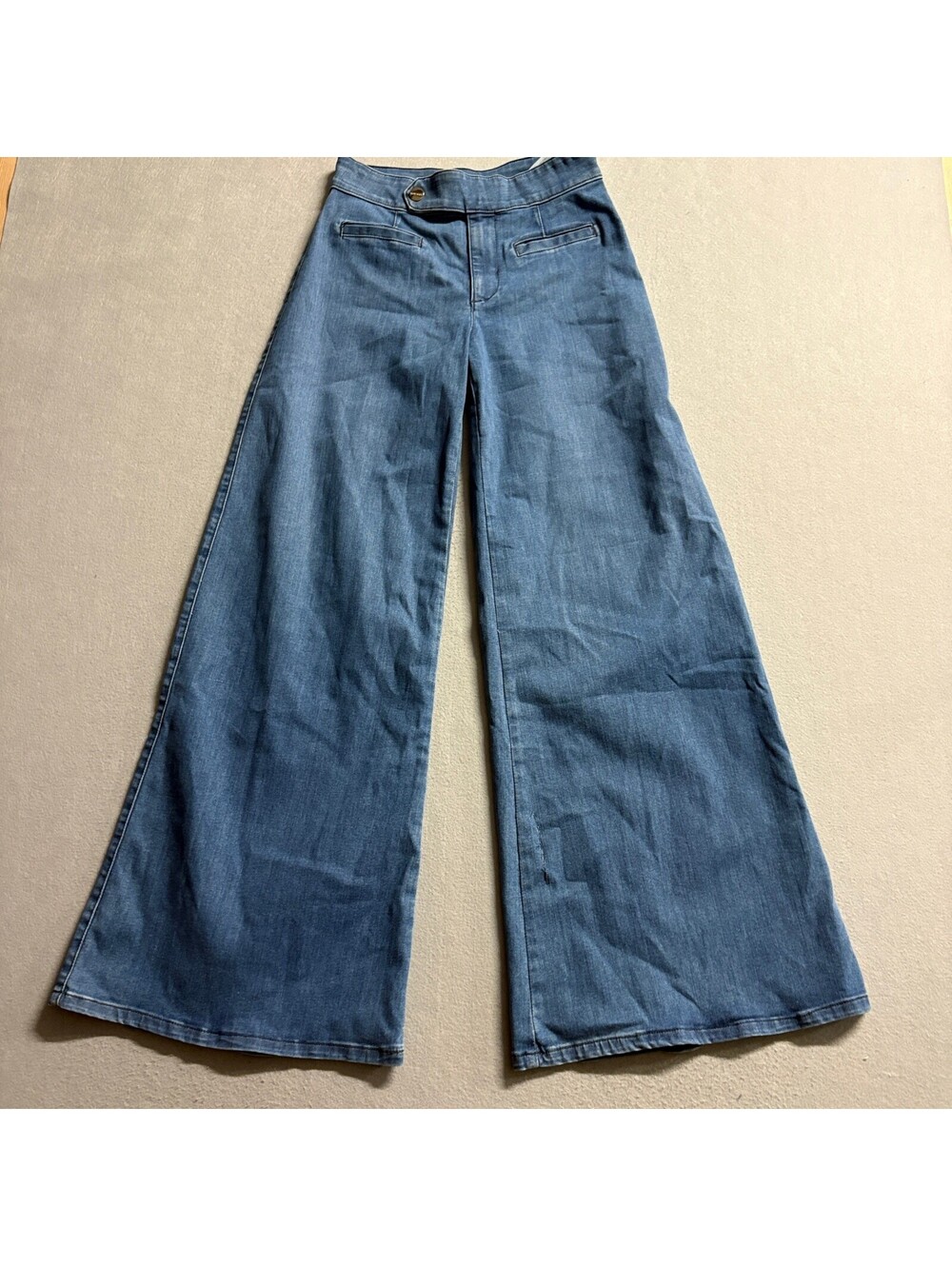Marciano Guess Wide Leg Jeans Womens 26 Blue High Rise Denim Made In USA Flaw